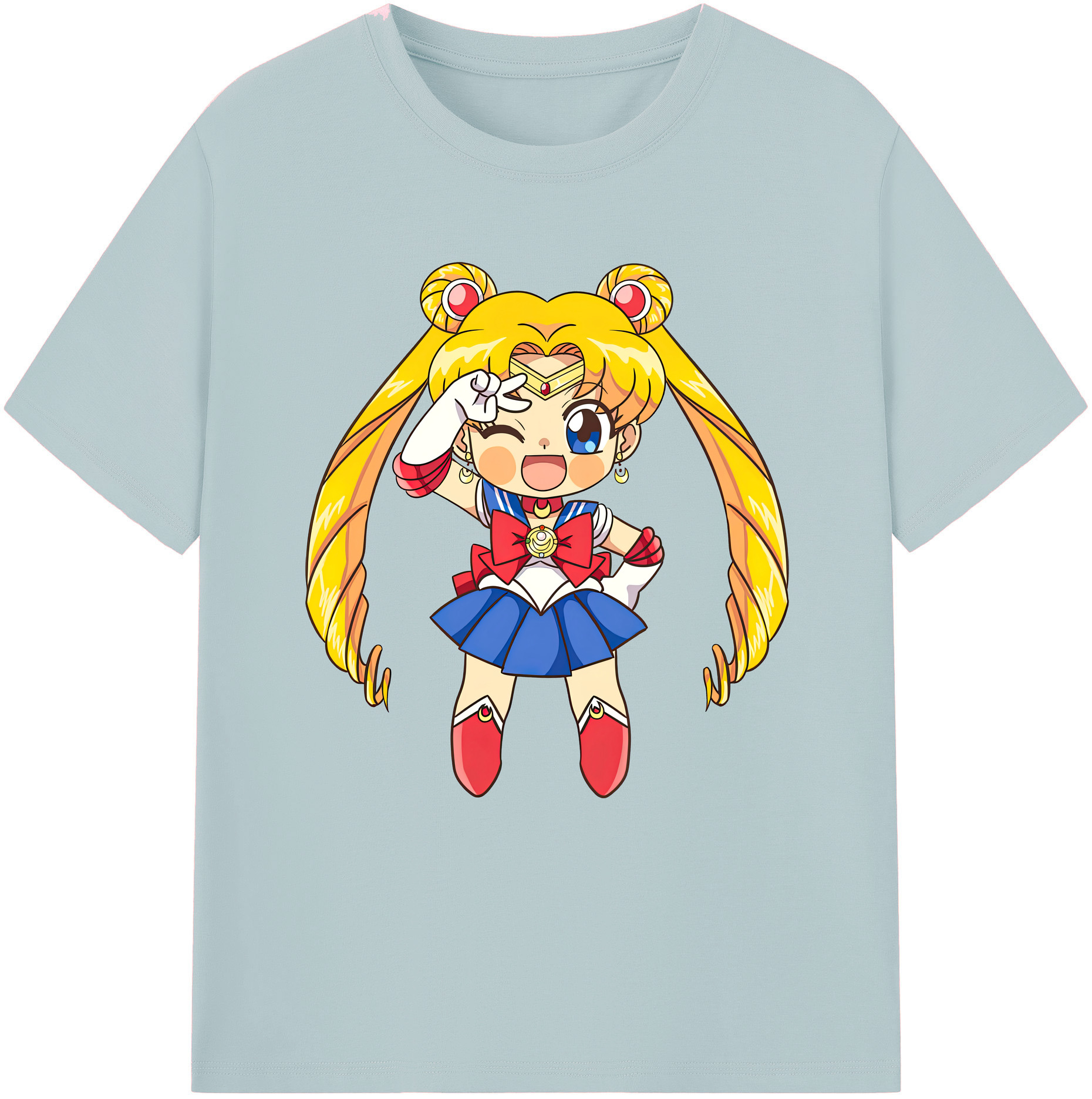 （画像用） 美少女戦士セーラームーン 月野 うさぎ つきの うさぎ Sailor Moon Tsukino Usagi 綿100％半袖Tシャツ（フロントプリント）